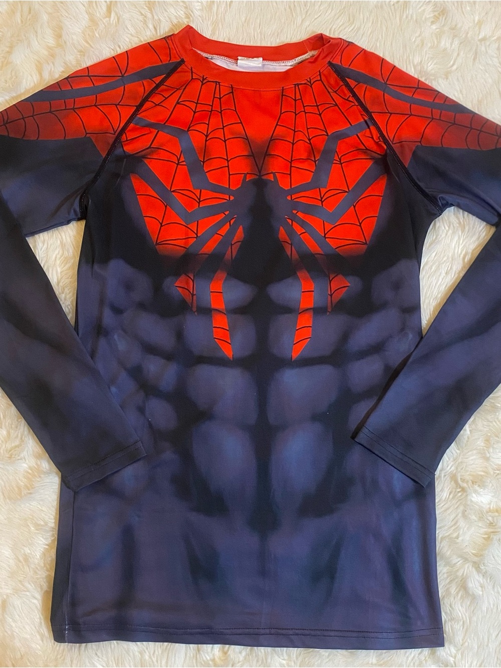 Men's Spider-man Inspired Long Sleeve Muscle Compression Shirt | Small